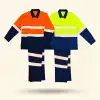 Spring and autumn pure cotton long-sleeved work clothes set, men's anti-scald welder's clothes, sweat-absorbing and breathable labor protection clothes, cross-border pure cotton reflective shirt work clothes set customization, construction site, oil and mine safety labor protection clothes and workwear Application Scenario